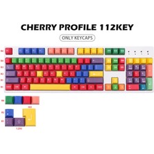 61 Için 112-KEY Pbt Rainbow Key Kapak Aksesuarları (Yurt Dışından)