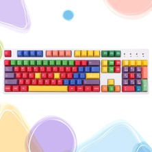 61 Için 112-KEY Pbt Rainbow Key Kapak Aksesuarları (Yurt Dışından)