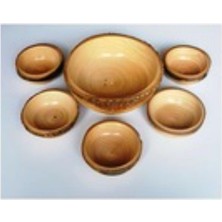 İskilip oymacılık Ahşap Çerezlik - Kabuklu Doğal Ahşap Çerez Takımı- Wooden Cookie Set Ahşap Doğal Kabuklu Çerez Takımı Ahşap Çerezlik -Natural Wood Cookie Set