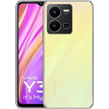 Apsuwa Vivo Y22S Kılıf Silikon Kamera Lens Koruyuculu Şeffaf + Ekran Koruyucu