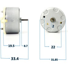 Devre Dünyası Mabuchi RF-500TB-14415 (Çap 32MM) Dc 1.5-9V Mini Solar Motor