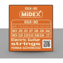 Midex EGX-30C Elektro Gitar Teli Takımı Pena Ve kapo (Capo) Seti