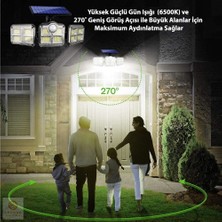 Solar Güneş Enerjili 122 Ledli Kumandalı Hareket Sensörlü Bahçe Aydınlatma Sokak Lambası