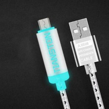 100CM Micro USB 2.0 Veri Adaptörü Şarj Kablosu LED Işık Işık Galaxy S6 S7 (Yurt Dışından)