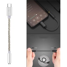 Mikrofon Bakır Hattı Için Tip-C Ila 3,5 mm USB C Ila Mic Jack Audio Adaptörü (Yurt Dışından)