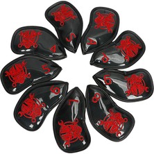 ST Decor 9 Adet Golf Demir Headcover Head Guard Siyah (Yurt Dışından)