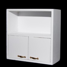 Blesiya 1/12 Dollhouse Minyatür Mobilya Oturma Odası Ahşap Raf Dolabı - Beyaz (Yurt Dışından)