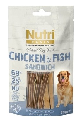 Nutri Canin C&f Tahılsız Tavuklu ve Balıklı Köpek Ödülü 80 gr