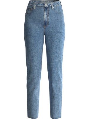 Guess Normal Bel Ankle Paça Mom Fit Mavi Kadın Denim Pantolon W2YA21D4NH5AUMD