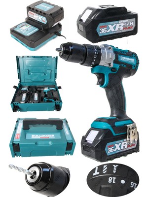 Bulldozer Xr Pro Dynamic 36V Çift Akülü Vidalama Matkap