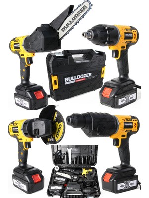 Bulldozer 4 Kafa Akülü Taşlama Kırıcı Somun Sökme Vidalama