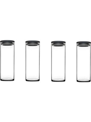 Paşabahçe 43756 4'lü Gri Cam Erzak Saklama Kabı 1230 cc Modern Tasarım ve Pratik Kullanım