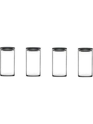 Paşabahçe 43736 Vakumlu Cam Kavanoz - Cam Erzak Saklama Kabı 4 Lü Gri Fma55510 010oa