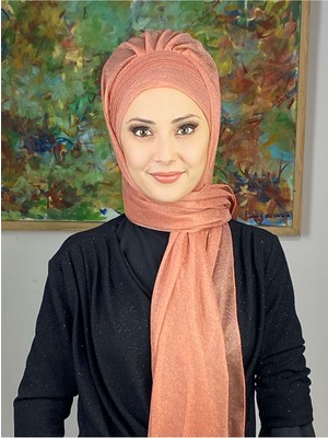 Butik Ambar Saray Model Somon Simli Yan Drapeli Şal