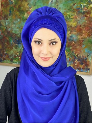 Butik Ambar Top Kapı Model Saks Büzgülü Şal