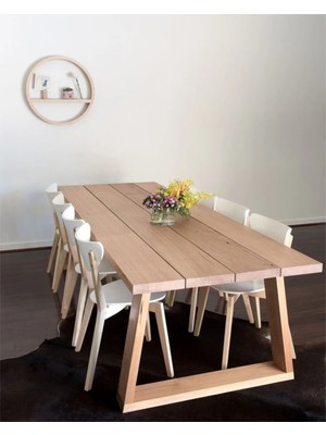 Enjoy Life Enjoy Lifetasarım Büyük Ahşap Yemek Masası  Ahşap Ayak