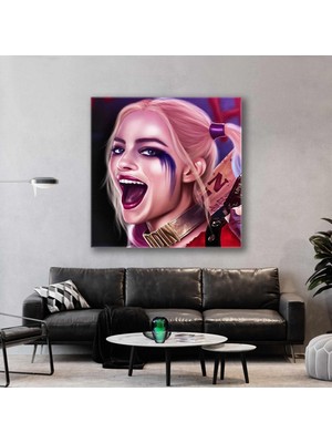 SML Tablo Harley Quinn Joker Sevgilisi Margot Robbie Dc Evreni Kanvas Tablo