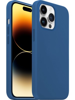 Buff iPhone 14 Pro Rubber Fit Kılıf Mid Blue