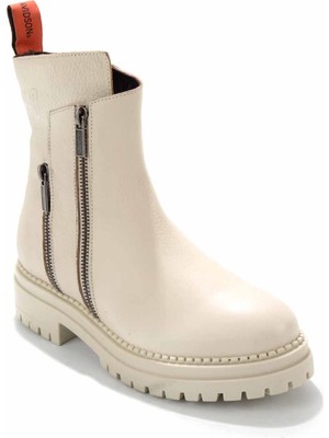 Harley Davidson Beige Leather Kadın Bot & Bootie HD0777003903