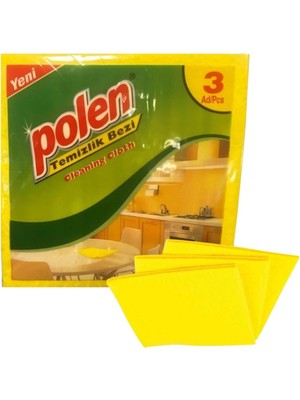 Polen Polen 3'lü Sarı Temizlik Bezi 35 x 35 Cm. x 3 Paket