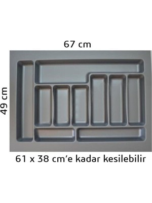 Eks Ticaret Deltaaks Mobilya Aksesuarları 67/49 Cm Cekmece Içi Kasıklık Gri 61/39 Cm Kadar Kesılebıır