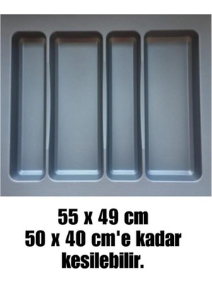 Eks Ticaret Deltaaks Mobilya Aksesuarları 55/49 Cm Cekmece Içi Kepçelik Gri 50/40 Cm Kadar Kesılebıır