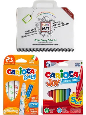 Carioca Akademi Çocuk Funny Mat Mini ve Jumbo Baby 6'lı Keçeli Kalem ve Joy 12'li Keçeli Kalem