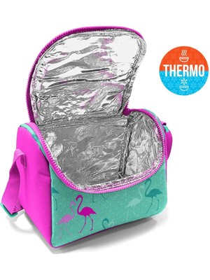 Coral High Kids Su Yeşili Flamingo Desenli Thermo Beslenme Çantası 22854