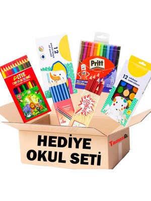 Fatih Fn Hediyelik Ilk Okul Seti Kuru Sulu Pastel Keçeli Boya Kurşun Kalem (Kız)