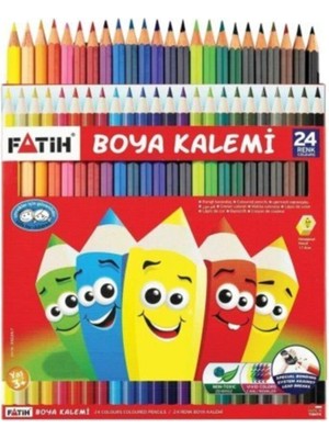 Fatih Kuruboya 24 Renk Set Tam Boy Araç Gereçler İçin Renkli Boya Kalemleri