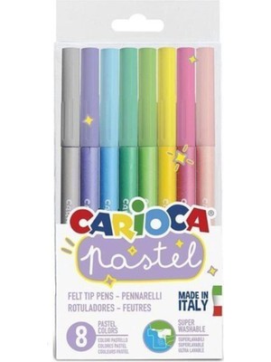Carioca Pastel Keçeli Kalem Seti 8 Adet Yıkanabilir Renkli Kalemler Çocuklar İçin