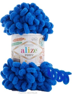 EKS Ticaret Alize ( 5 Adet ) Puffy 141 Koyu Mavi El Örgü Iplikleri Panduf Battaniye Ipi Atkı Hırka Paspas Ipliğ