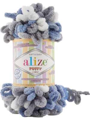 EKS Ticaret Alize ( 5 Adet ) Puffy Color 6075 El Örgü Iplikleri Panduf Battaniye Ipi Atkı Hırka Paspas Ipliği P