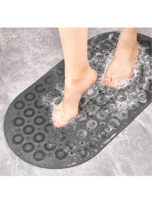 Mapple Home Massage Bath Mat Masajlı Vantuzlu Banyo & Duş Kaydırmazı Paspası Antrasit