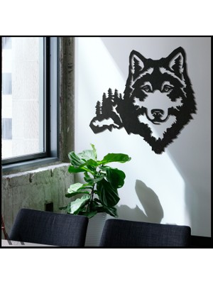 BCD Wood Decor Wolf V.1 Dekoratif Metal Tablo