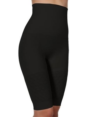 Secret Moda Yüksek Bel Uzun Toparlayıcı Paçalı Kadın Korse Siyah