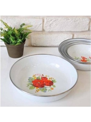 Abnturk Emaye Zırhlı Desenli Muhallebi Kasesi 16 Cm--sym290123