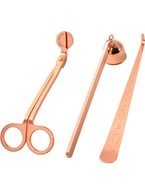 Salmoph 3pcs Mum Snuffer Yağ Lambaları Kesici Aksesuarları Parçalar Gül Altın (Yurt Dışından)