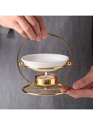 Salmoph Yağ Brülör Mum Tealight Tutucu Aroma Difüzör Altın Seçeneği 5 Altın (Yurt Dışından)