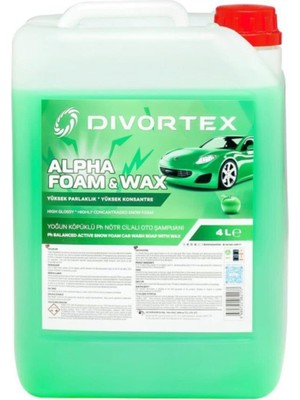 Divortex Alpha Foam Oto Şampuanı 4 Lt Araç İçi ve Dış Temizlik için Profesyonel Sonuç