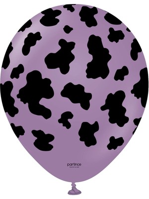 Kidspartim Inek Desenli Lavanta Balon 5 Li