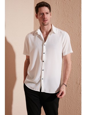 Buratti Pamuk Karışımlı Kısa Kollu Regular Fit Gömlek Erkek GÖMLEK CF23S113139