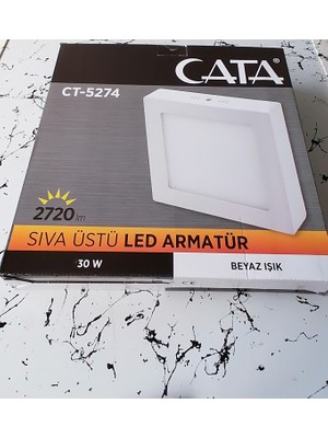 Cata CT-5274 30 Watt Sıva Üstü Panel LED Kare Beyaz Işık