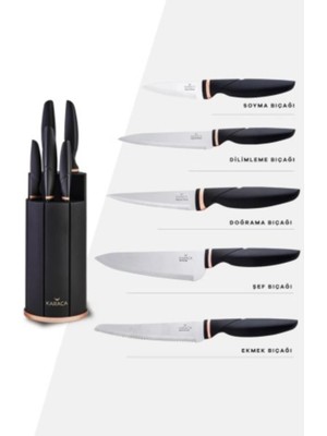 Karaca Proofcut 6 Parça Siyah Bıçak Seti