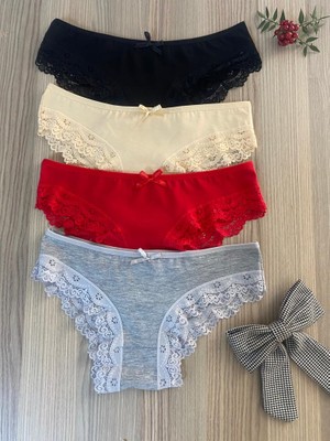 Donlizza Dantelli Bikini 4'lü Kadın Külot