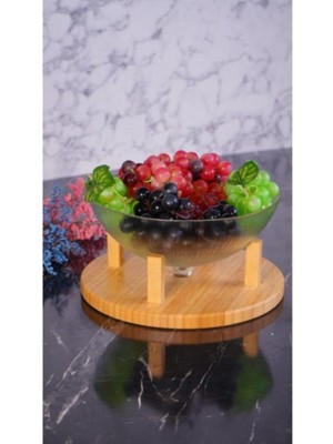 Bambum Kuga - Cam Kapaklı Kek Fanusu 30 cm Kalın