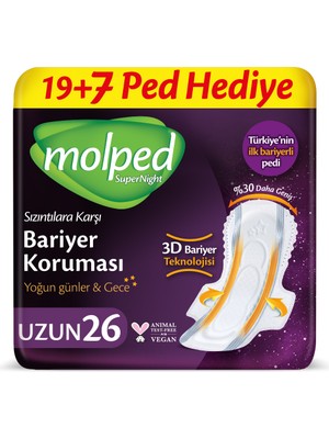 Molped Supernight Hijyenik Ped Gece 26 Adet Uzun