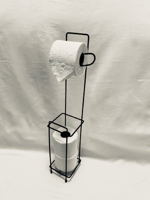 Renk Yapı Rüyası Kaliteli Siyah Ayaklı Kağıtlık Yedekli Paslanmaz Çelik Yedekli Tuvalet Kağıtlığı Wc Banyo Tuvalet