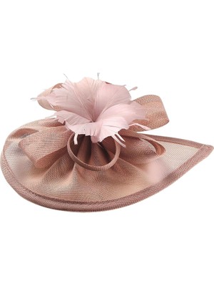 Amanda 2x Mesh Fascinator Hat Saç Klipsi Kişme Kokteyl Çay Partisi Pembe Gül Kırmızı  (Yurt Dışından)