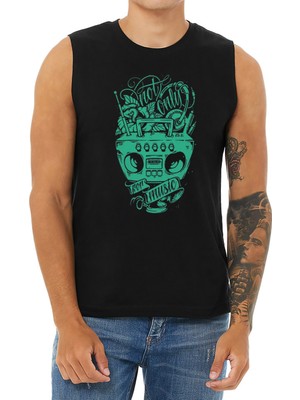 Bluu Music Tank Top Kolsuz Sporcu Tshirt